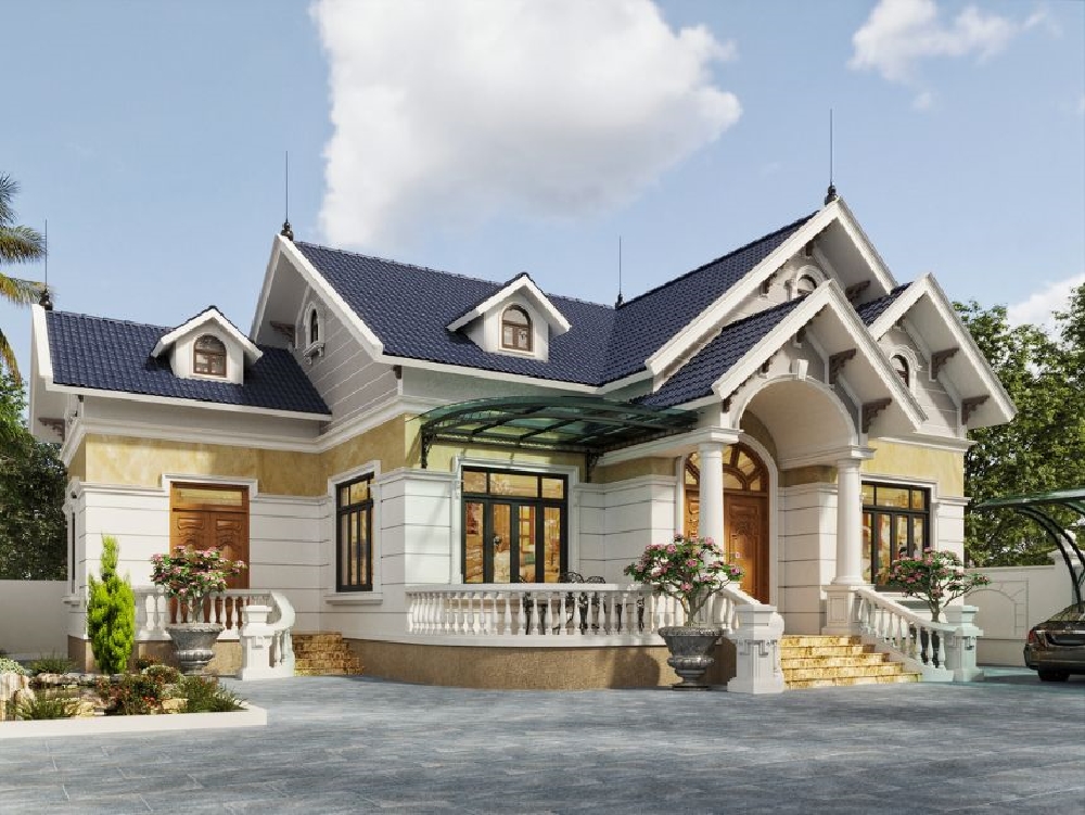 Thiết kế biệt thự với mặt tiền thu hút