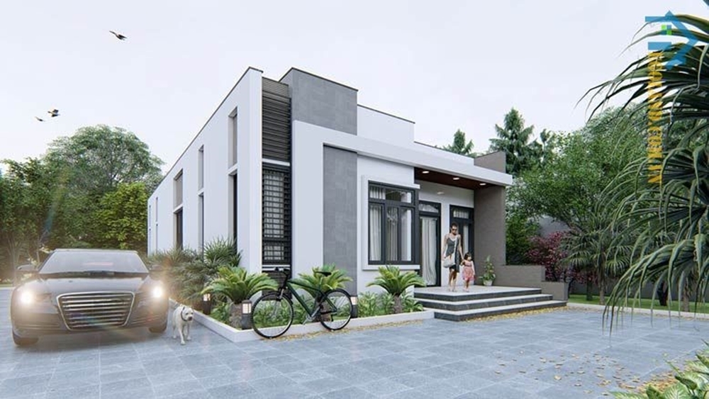 thiết kế trệt, biệt thự tận dụng tối đa không gian và mang lại sự tiện nghi