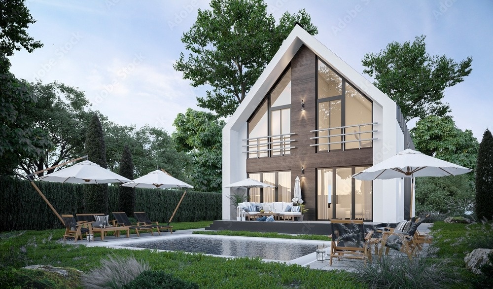 Cửa sổ và cửa kính rộng lớn là một trong những đặc điểm nổi bật của phong cách thiết kế này