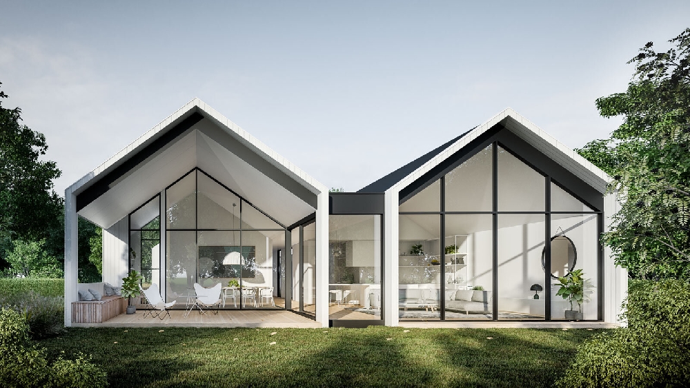 Mẫu nhà nghỉ dưỡng này sở hữu lối kiến trúc tinh tế