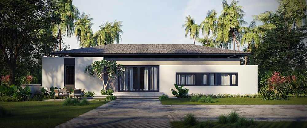 Mẫu biệt thự vườn 1 tầng mặt tiền 15m đơn giản mang nét bình yên