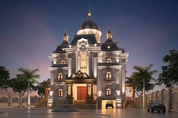 Mẫu lâu đài mini kiểu Pháp 6 phòng ngủ