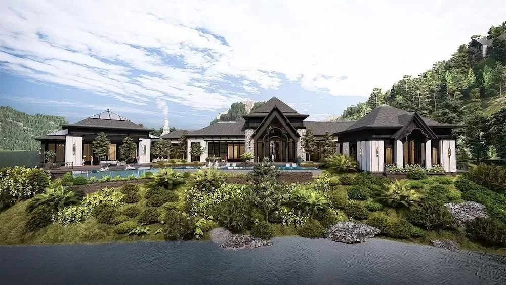 Nhà hàng là nơi quan trọng trong đầu tư mẫu nhà sân vườn theo kiểu resort