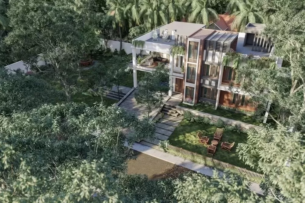 Khu nghỉ dưỡng kiểu nhà vườn nên được xây với diện tích rộng trên 700m2