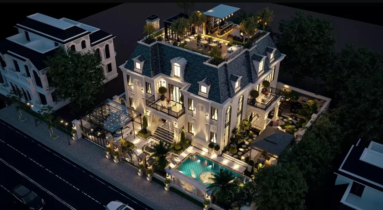 Nhà vườn kiểu resort phong cách tân cổ điển
