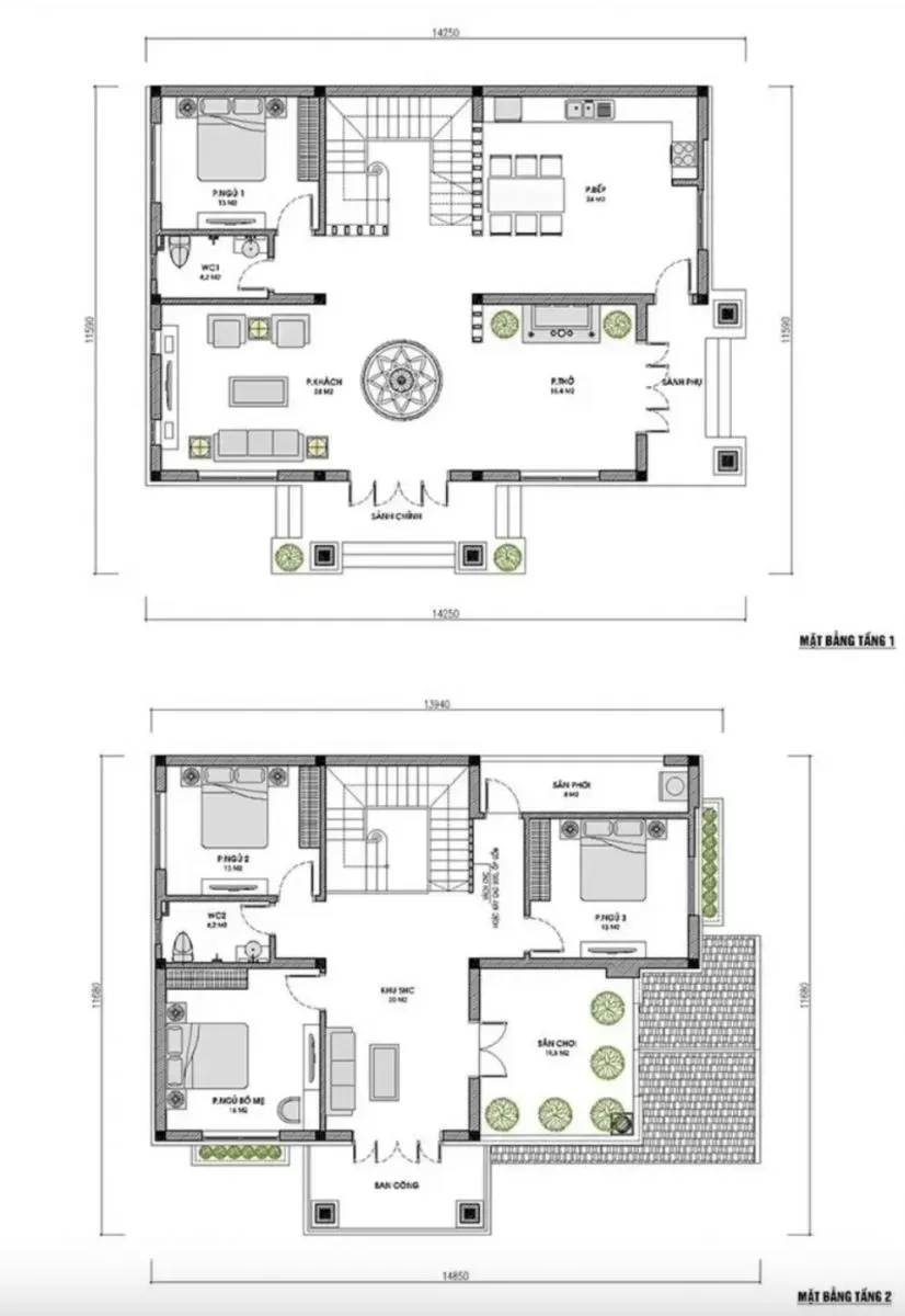 Phối cảnh mặt bằng nội thất tổng thể