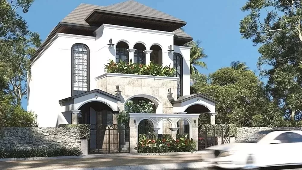 Mẫu villa kiến trúc Indochine Style được thiết kế tận dụng ánh sáng tự nhiên một cách tối đa