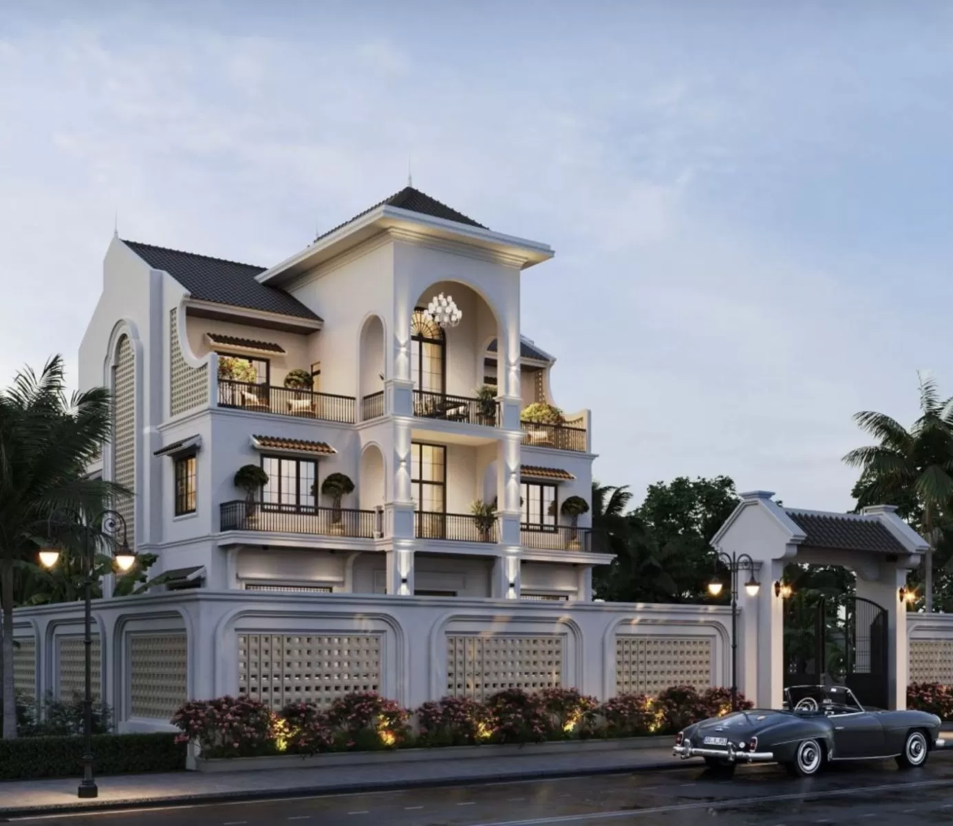 Mẫu thiết kế indochine villa tân cổ điển kiểu Pháp