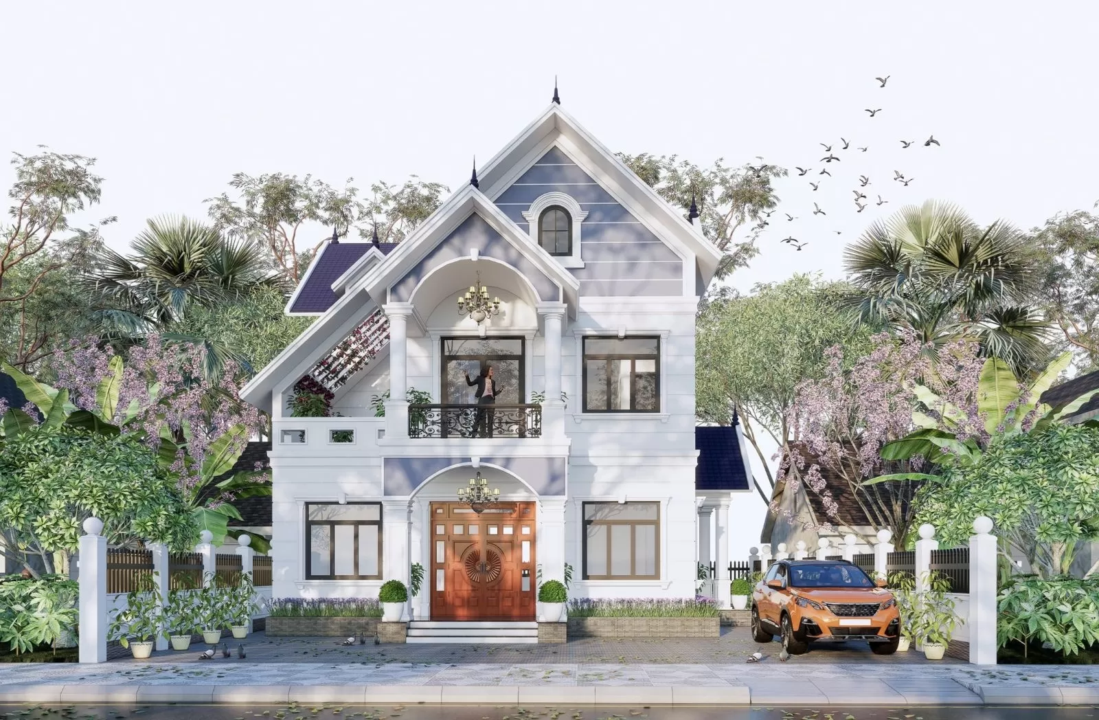 Nhà mái thái gác lửng 2 tầng 100m2