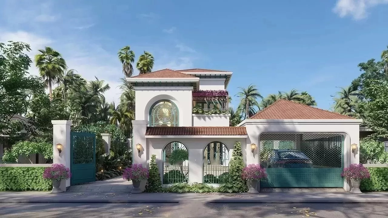 Nhà vườn 120m2 phong cách Địa Trung Hải