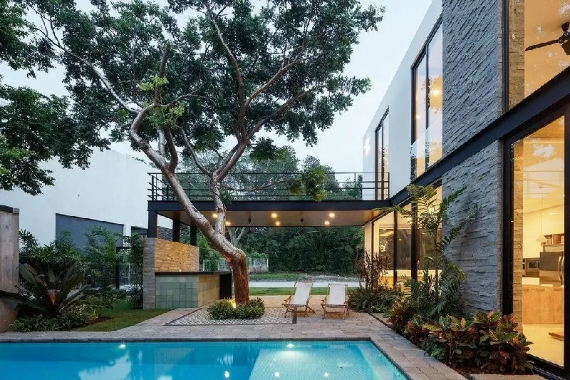 Trồng cây xanh ở vị trí khuyết lõm để hóa giải phong thủy