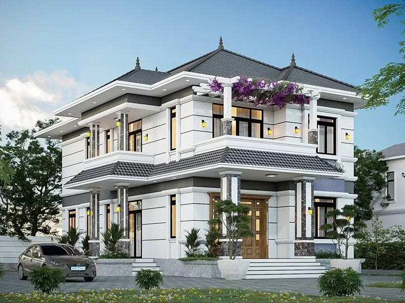 Mẫu nhà vườn 2 tầng 7x16m mái nhật 800 triệu