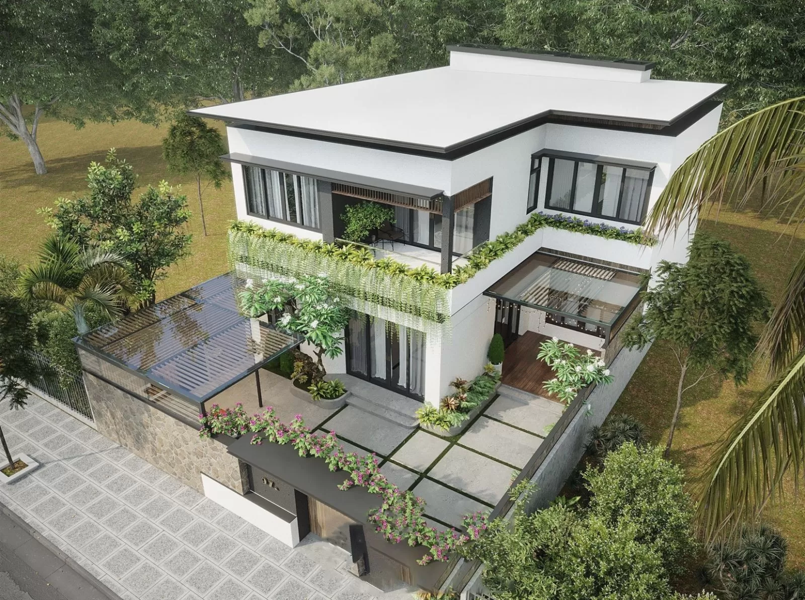Mẫu nhà 2 tầng 7x16m hiện đại