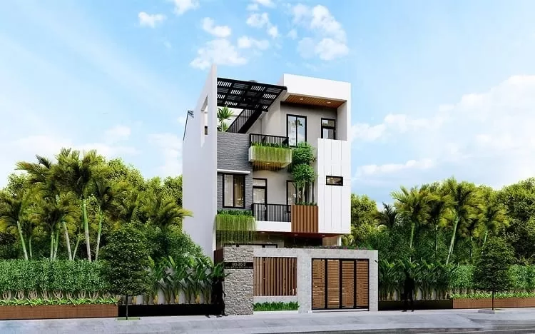 Mẫu nhà phố mặt tiền đẹp được tư vấn phong thuỷ
