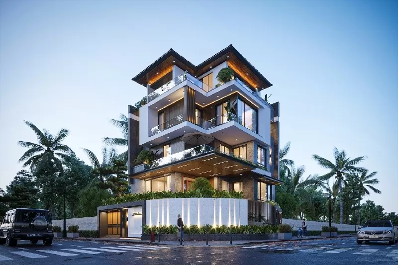 Biệt thự 5 tầng 200m2 mái nhật