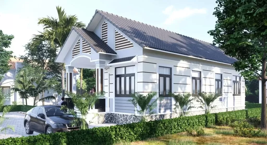 Thi công hoàn thiện nhà vườn mái thái ở Vĩnh Phúc