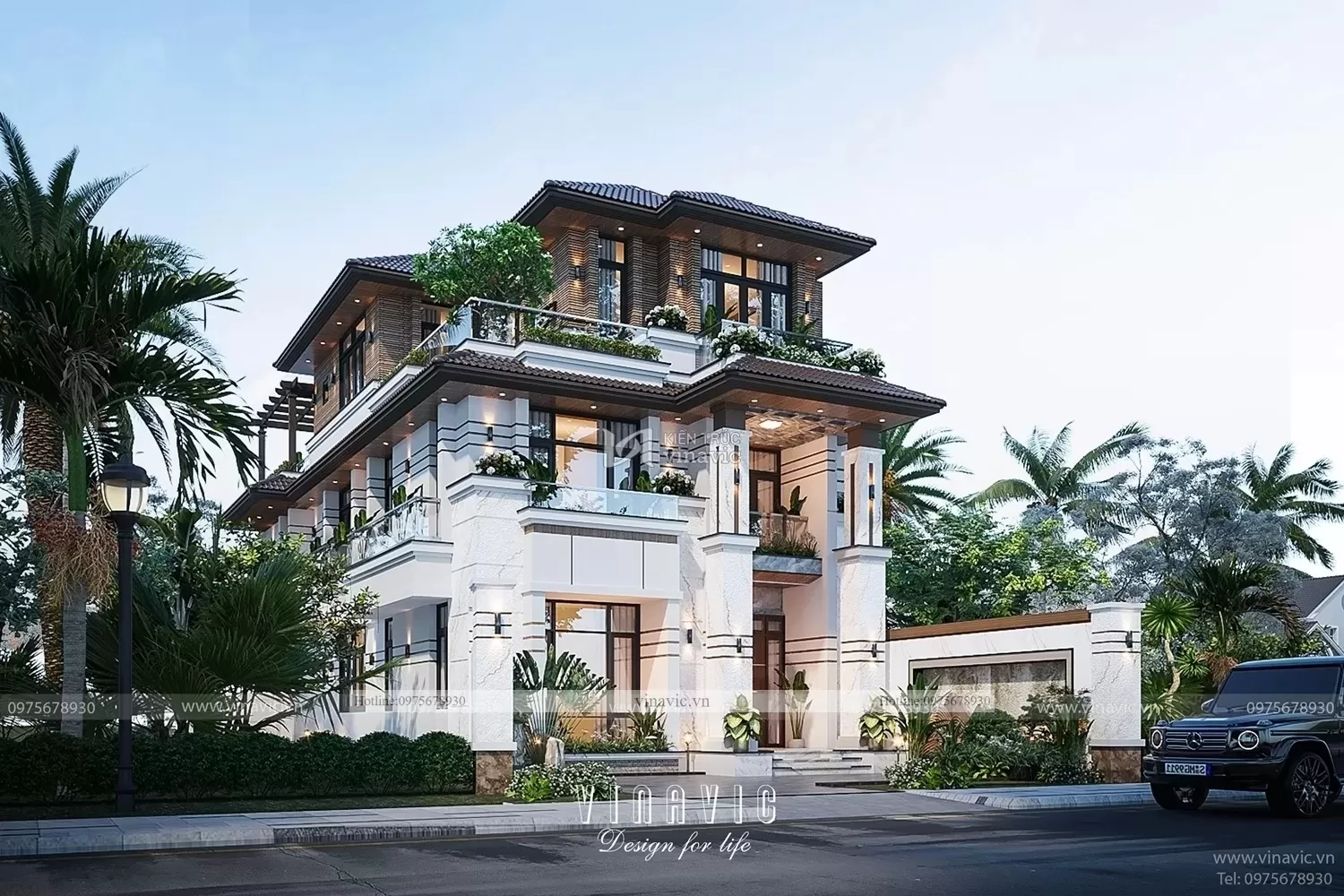 Thiết kế biệt thự Vĩnh Phúc thông minh hiện đại