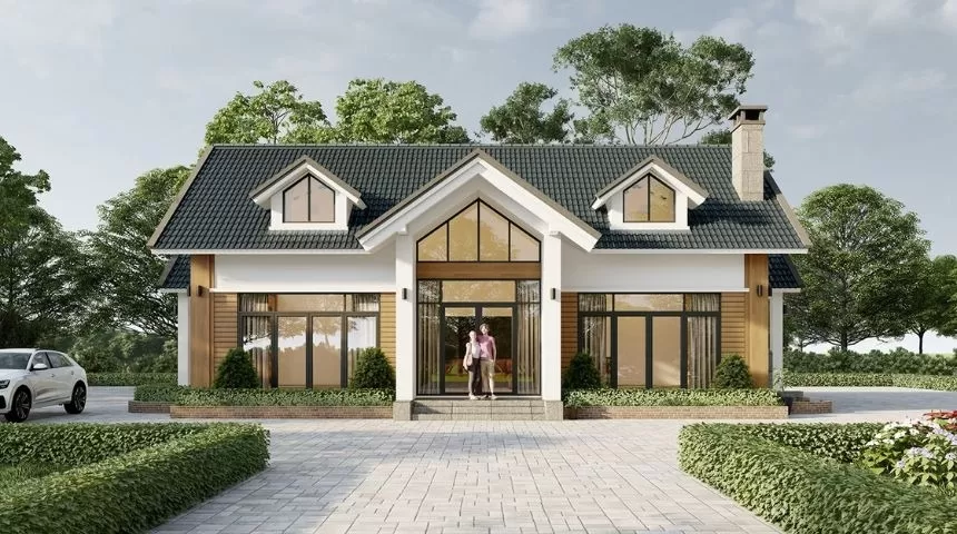 Chọn lọc các mẫu biệt thự nhà vườn 1 tầng mái thái đẹp cuốn hút