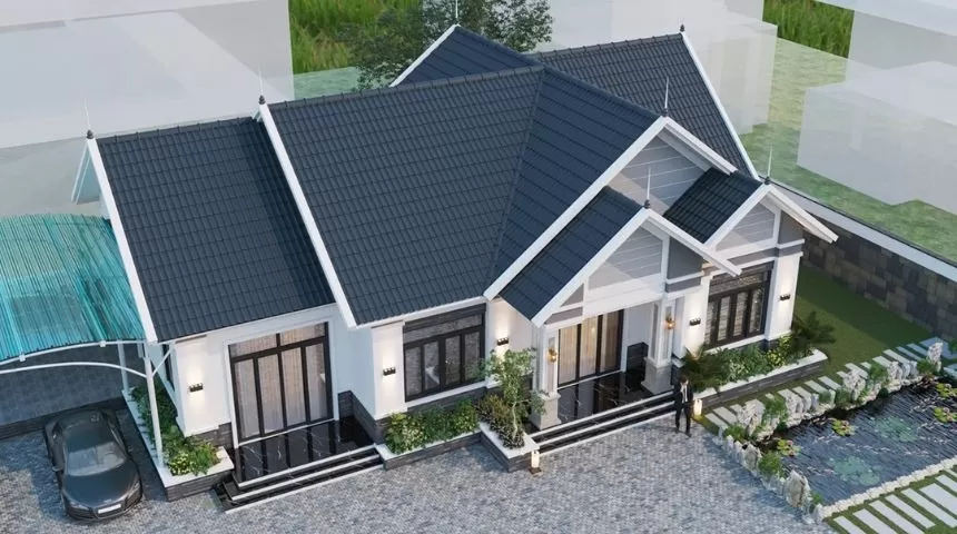 Chọn lọc các mẫu biệt thự nhà vườn 1 tầng mái thái đẹp cuốn hút