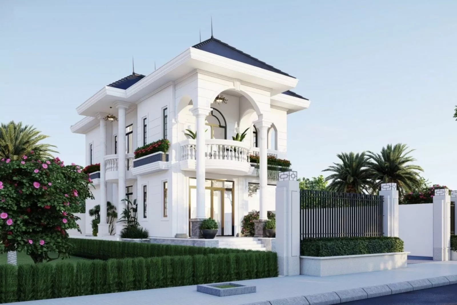Biệt thự 2 tầng mái nhật kiểu Pháp tinh tế 800 triệu