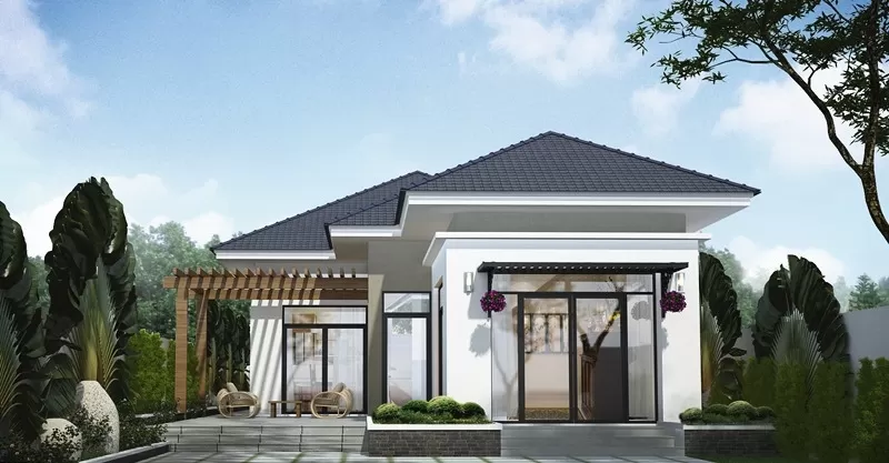 Mẫu nhà 1 tầng mái nhật tối giản 100m2 800 triệu