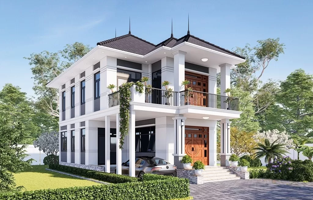 Biệt thự 2 tầng mái nhật sân vườn 120m2 mặt tiền độc đáo 800 triệu