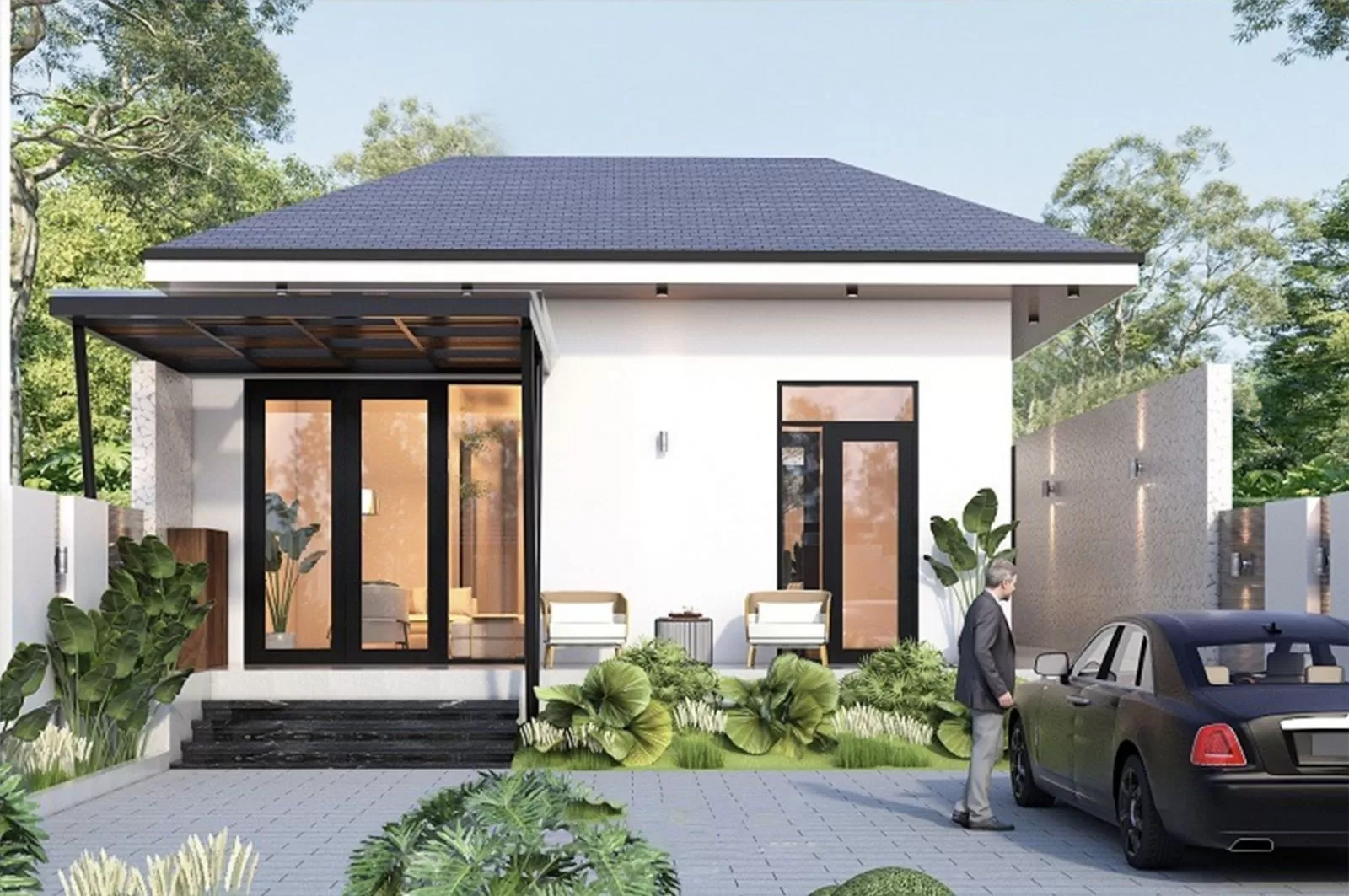 Nhà 1 tầng mái nhật 800 triệu 4 phòng ngủ 1 phòng khách