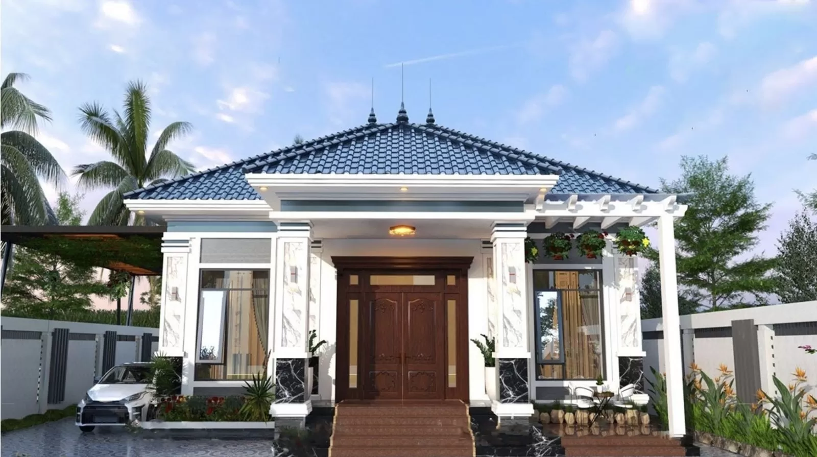 Nhà vườn 1 tầng mái Nhật 800 triệu 80m2