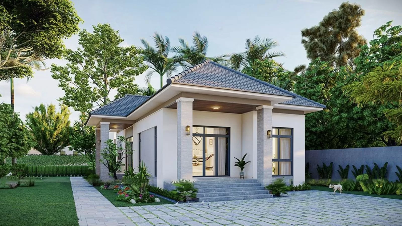Nhà mái Nhật chữ L 800 triệu nội thất đẹp 60m2