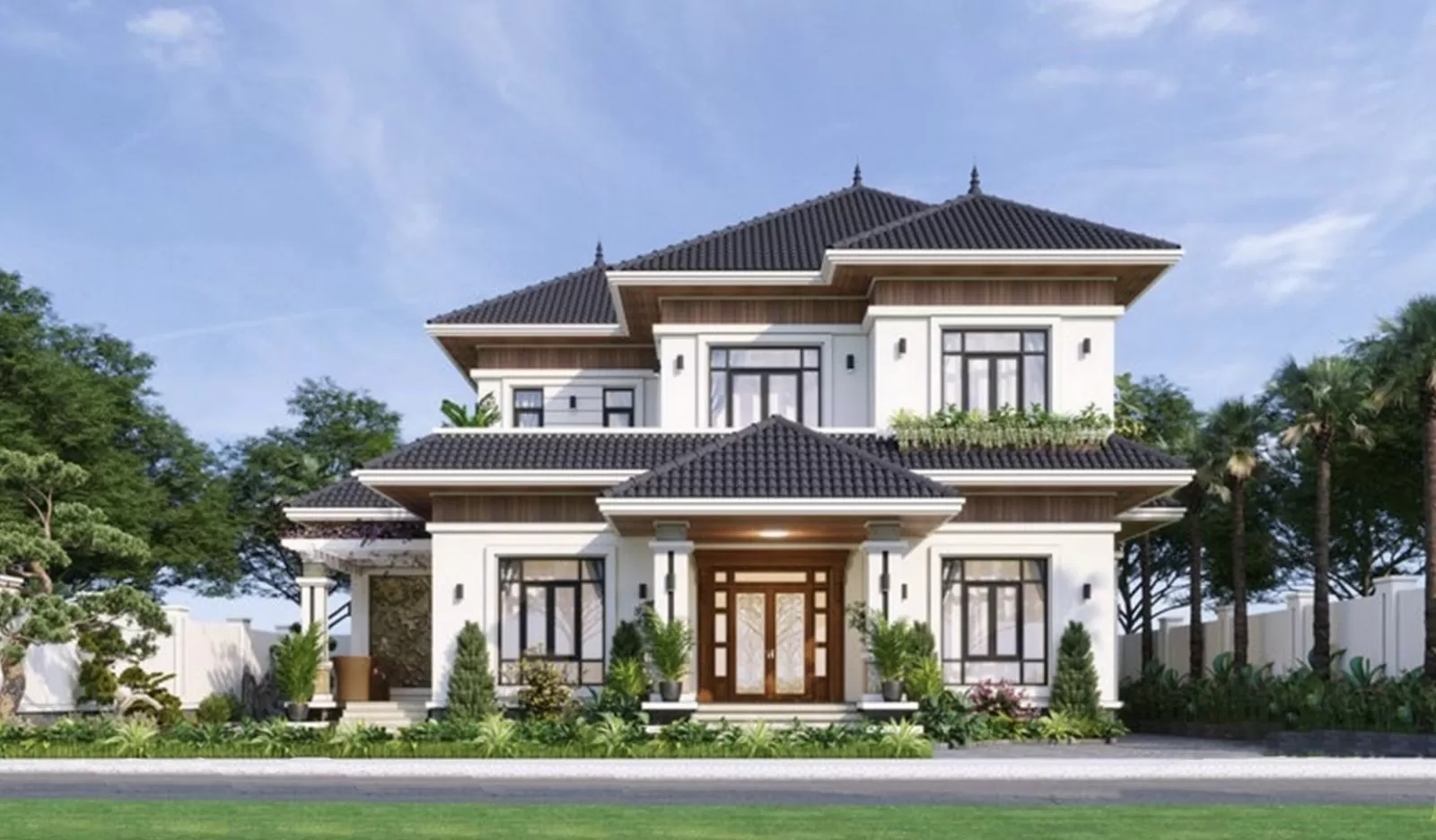 Nhà 2 tầng mái Nhật 800 triệu hiện đại