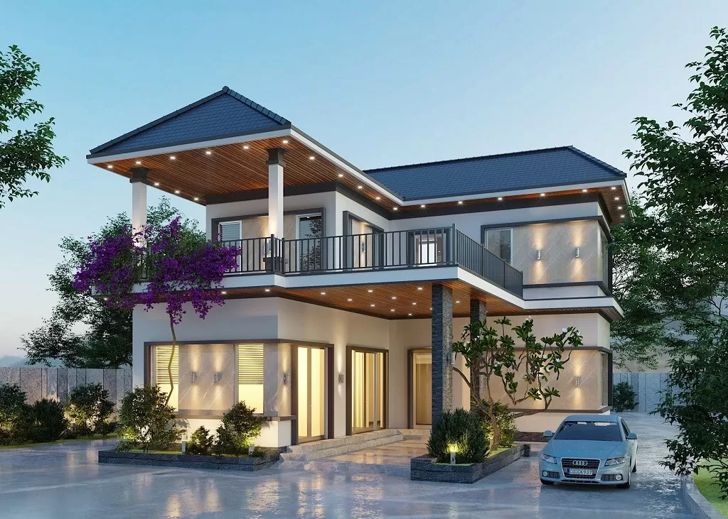 Nhà vườn mái Nhật 800 triệu 60m2 phong cách truyền thống