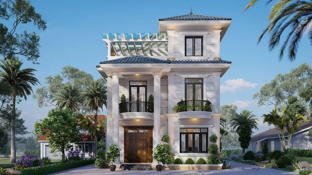 Thiết kế 3 tầng 1 tum tăng diện tích sử dụng