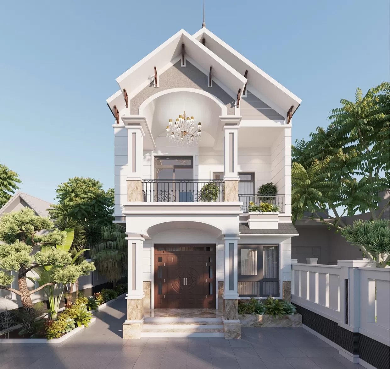 Mặt bằng công năng của mẫu nhà 120m2 4 phòng ngủ mái thái được bố trí khoa học, hợp lý, đáp ứng nhu cầu sử dụng của gia đình