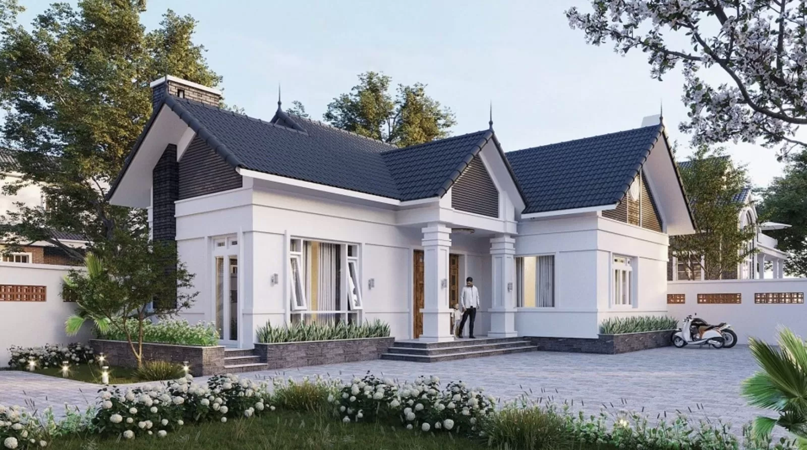 Nhà mái thái có ưu điểm là thoáng mát, chống nóng tốt, phù hợp với khí hậu nóng ẩm của Việt Nam