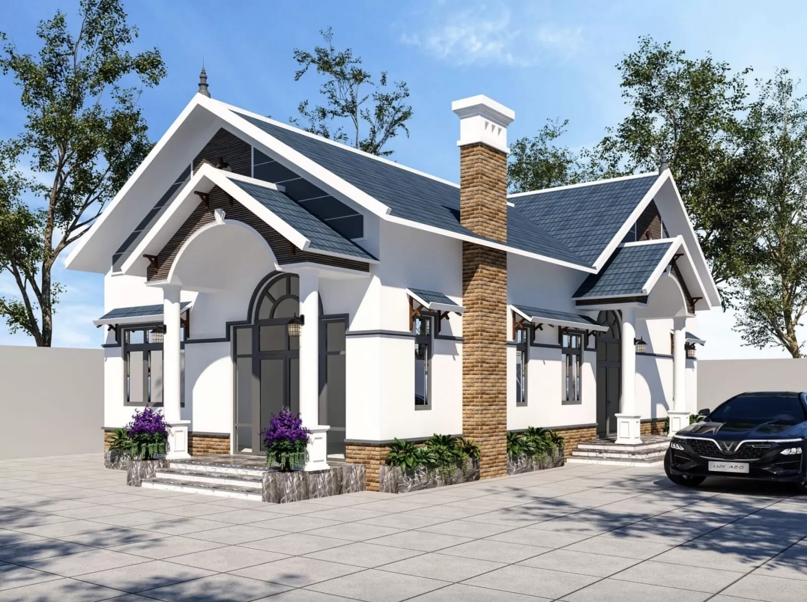 Đối với những ngôi nhà 2 đến 4 tầng, phòng thờ thường được đặt ở không gian tầng thượng