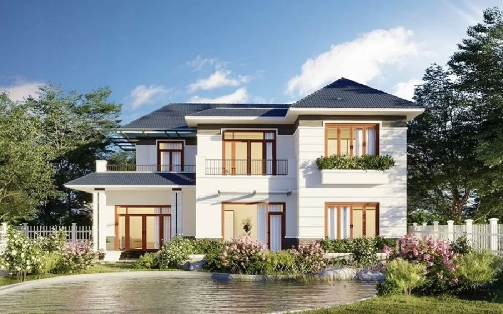 Ngôi nhà có Kiến trúc hiện đại, đơn giản nhưng vẫn sang trọng.