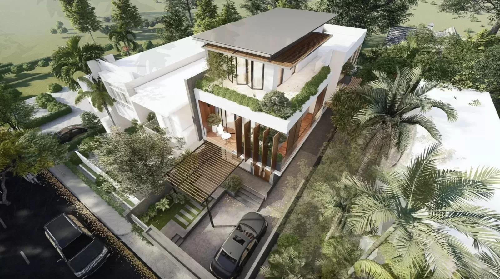 Việc tích hợp các tiện ích công nghệ mới giúp cuộc sống trong ngôi nhà 2 tầng rưỡi hiện đại và tiện nghi hơn