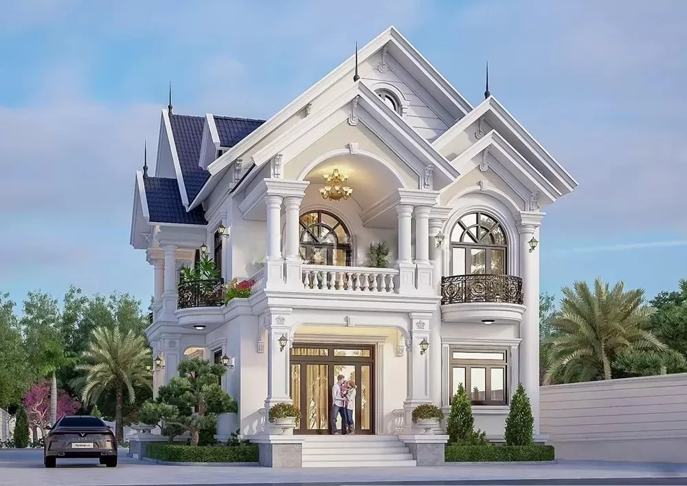 Biệt thự quê 2 tầng mái thái tân cổ điển 90m2