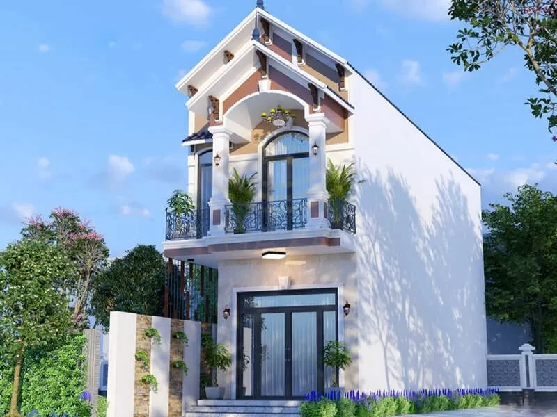 Mẫu nhà ống mái thái 2 tầng tân cổ điển 5x20m