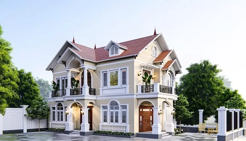 Biệt thự quê 2 tầng mái thái tân cổ điển 100m2