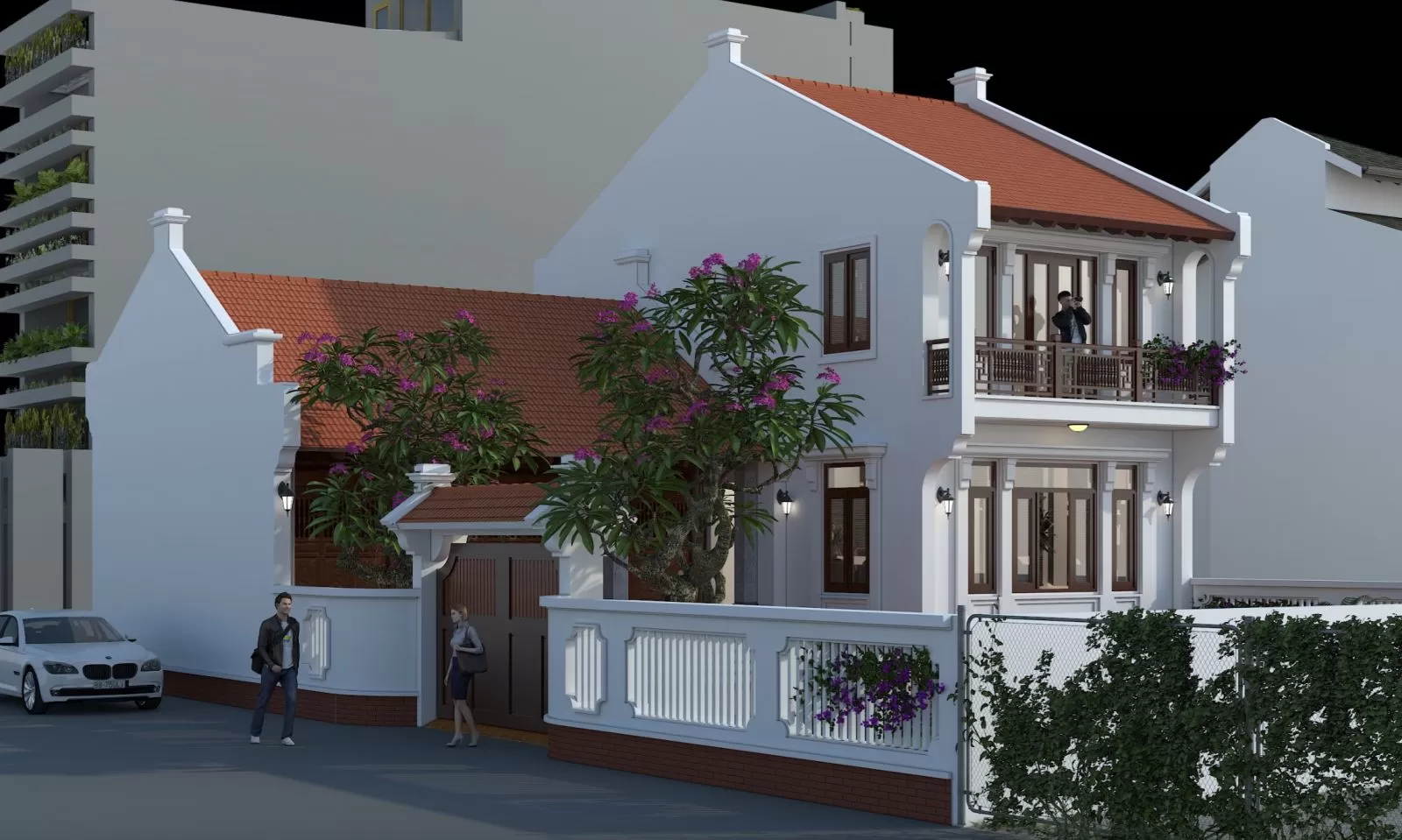 Nhà phố 2 tầng 150m2 phong cách truyền thống
