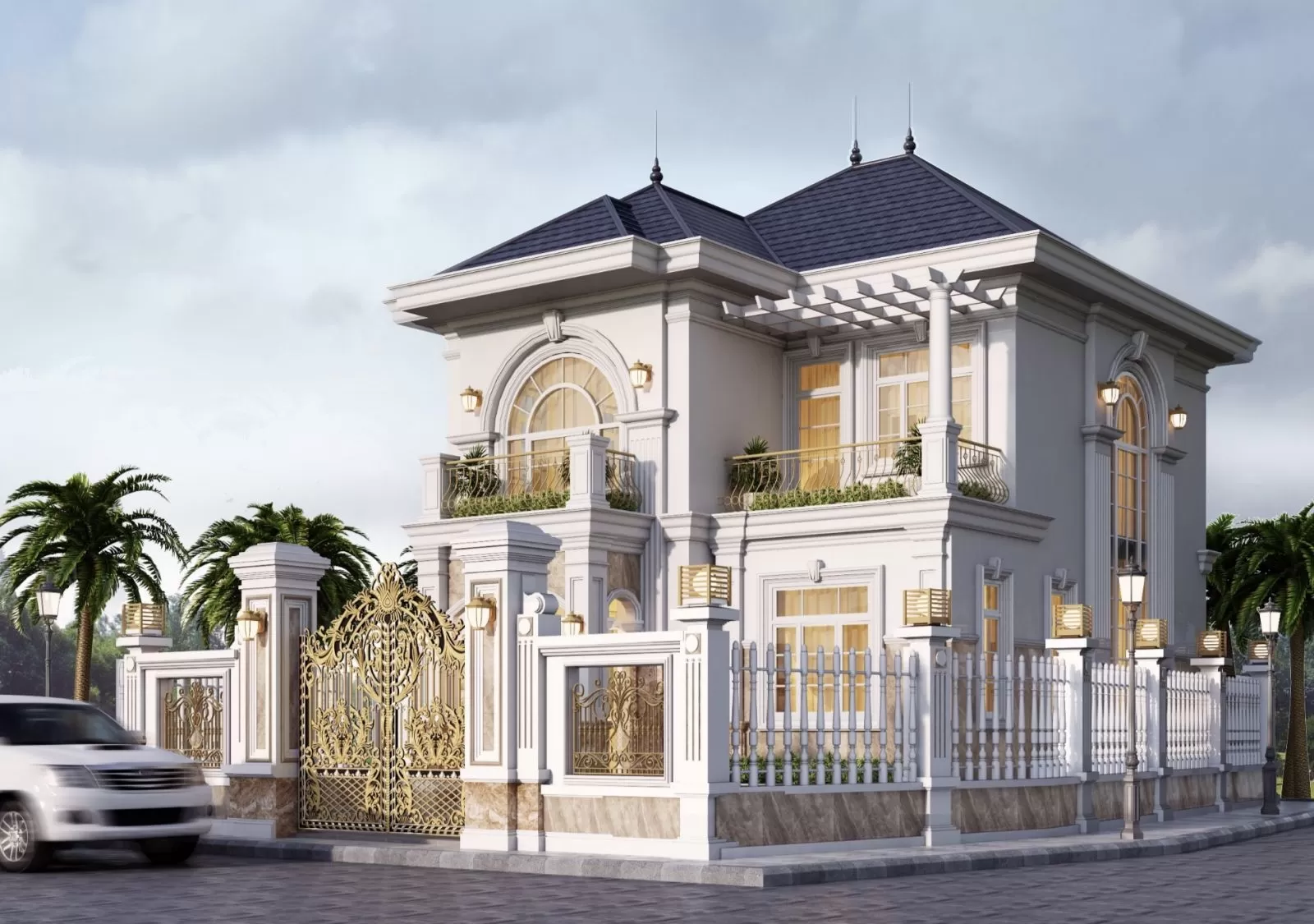 Nhà mái nhật tân cổ điển 2 tầng 150m2
