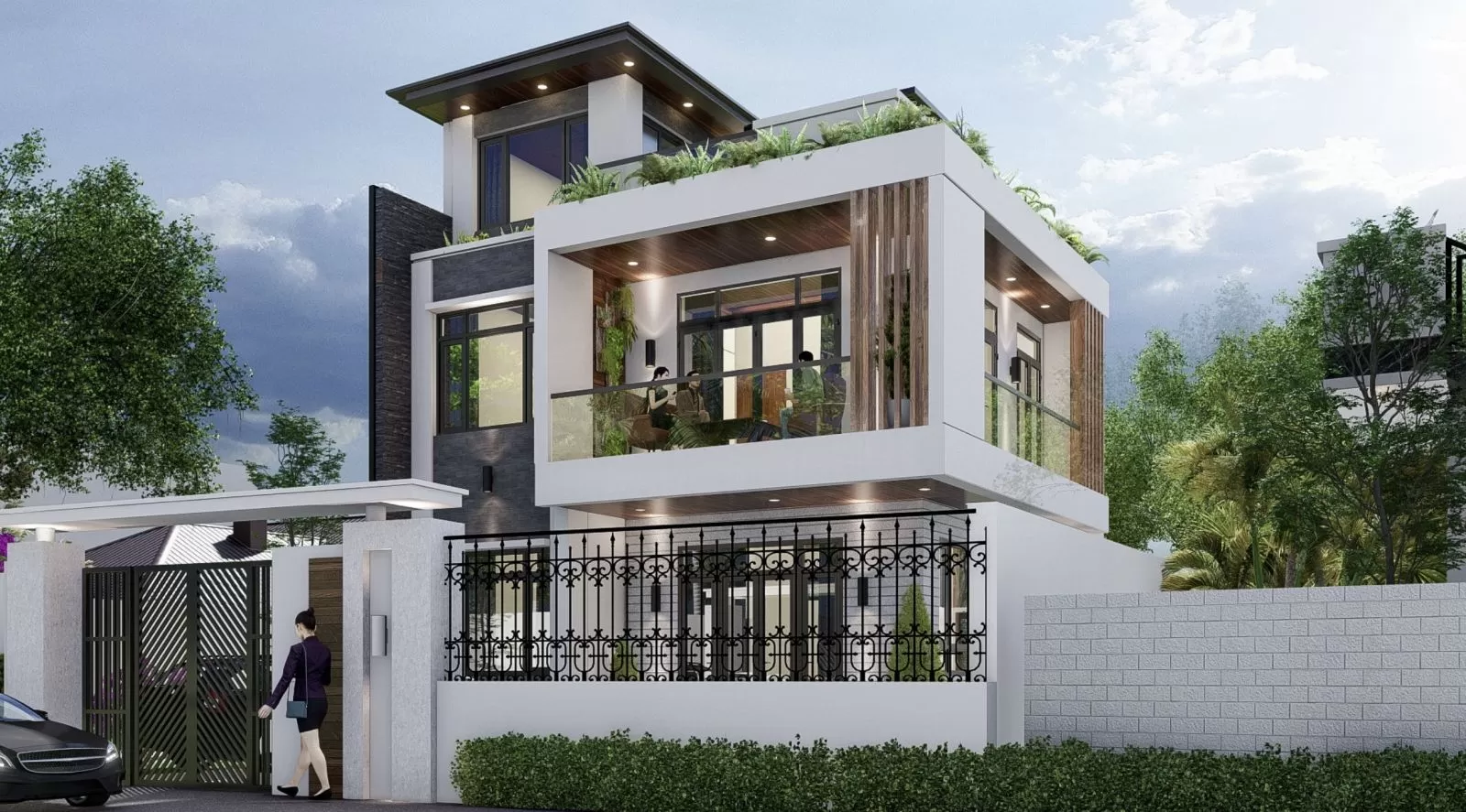 Biệt thự phố 2 tầng 1 tum mặt tiền 10m sâu 15m