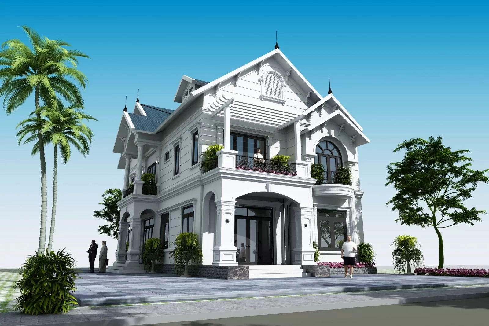 Nhà mái thái 2 tầng tân cổ điển 150m2