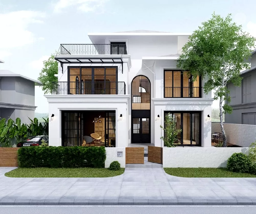 Ngôi nhà có kiến trúc tân cổ điển nhẹ nhàng