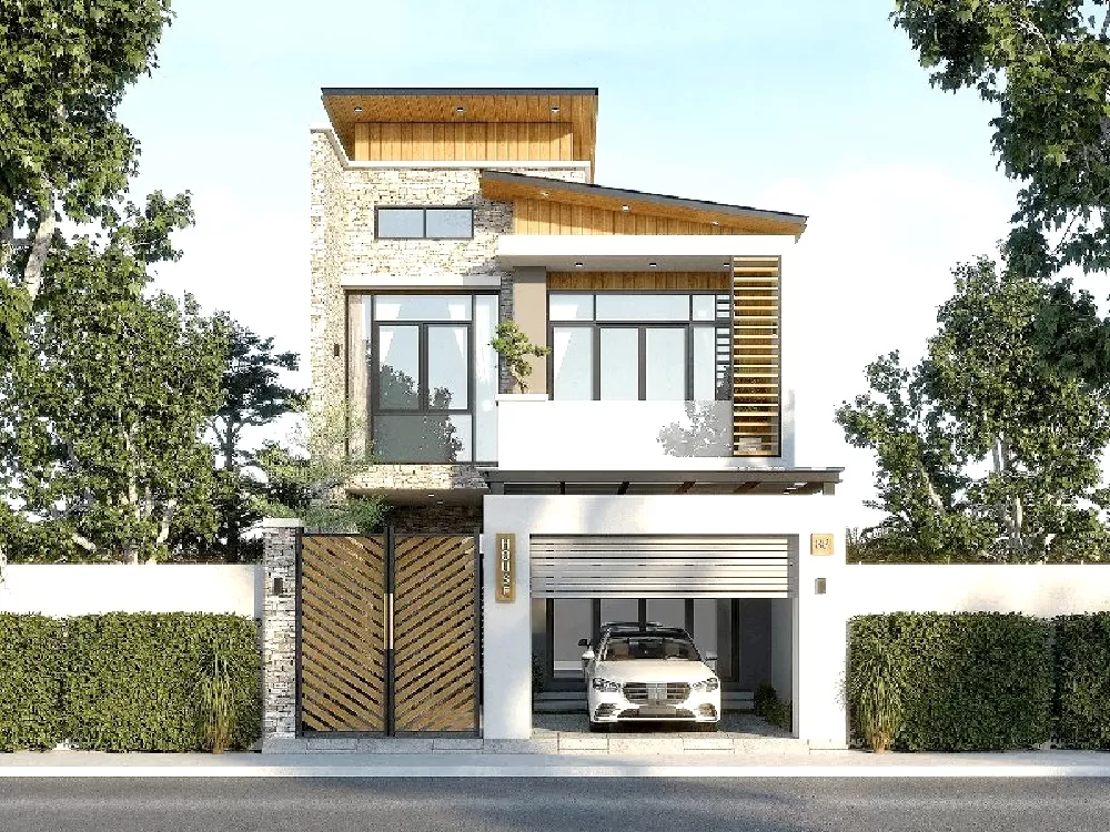 Ngôi nhà được thiết kế đầy đủ các phòng chức năng