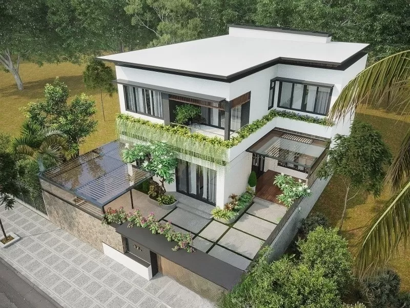 Mẫu nhà phố phong cách Japandi hiện đại diện tích 120m2