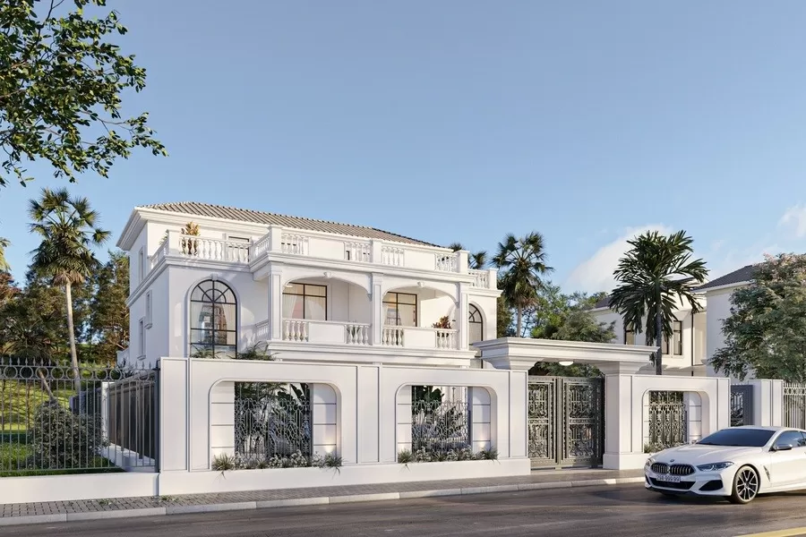 Biệt thự 120m2 kiểu châu Âu hiện đại