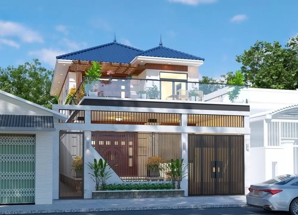 Nhà phố 2 tầng mái nhật 120m2 có sân thượng rộng thoáng