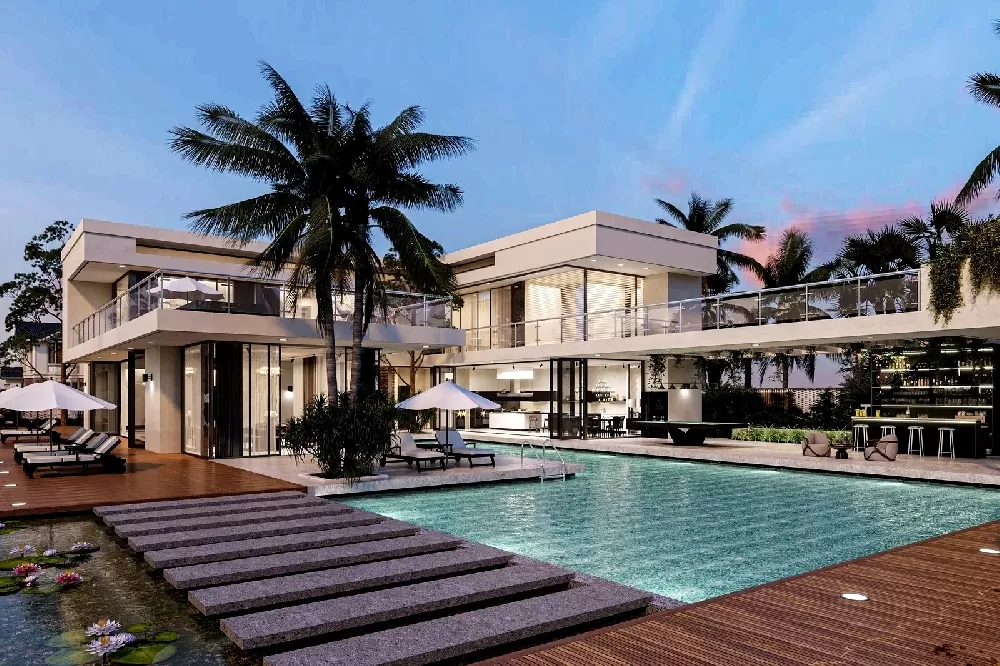 Hồ bơi có kích thước trung bình là 10x5m